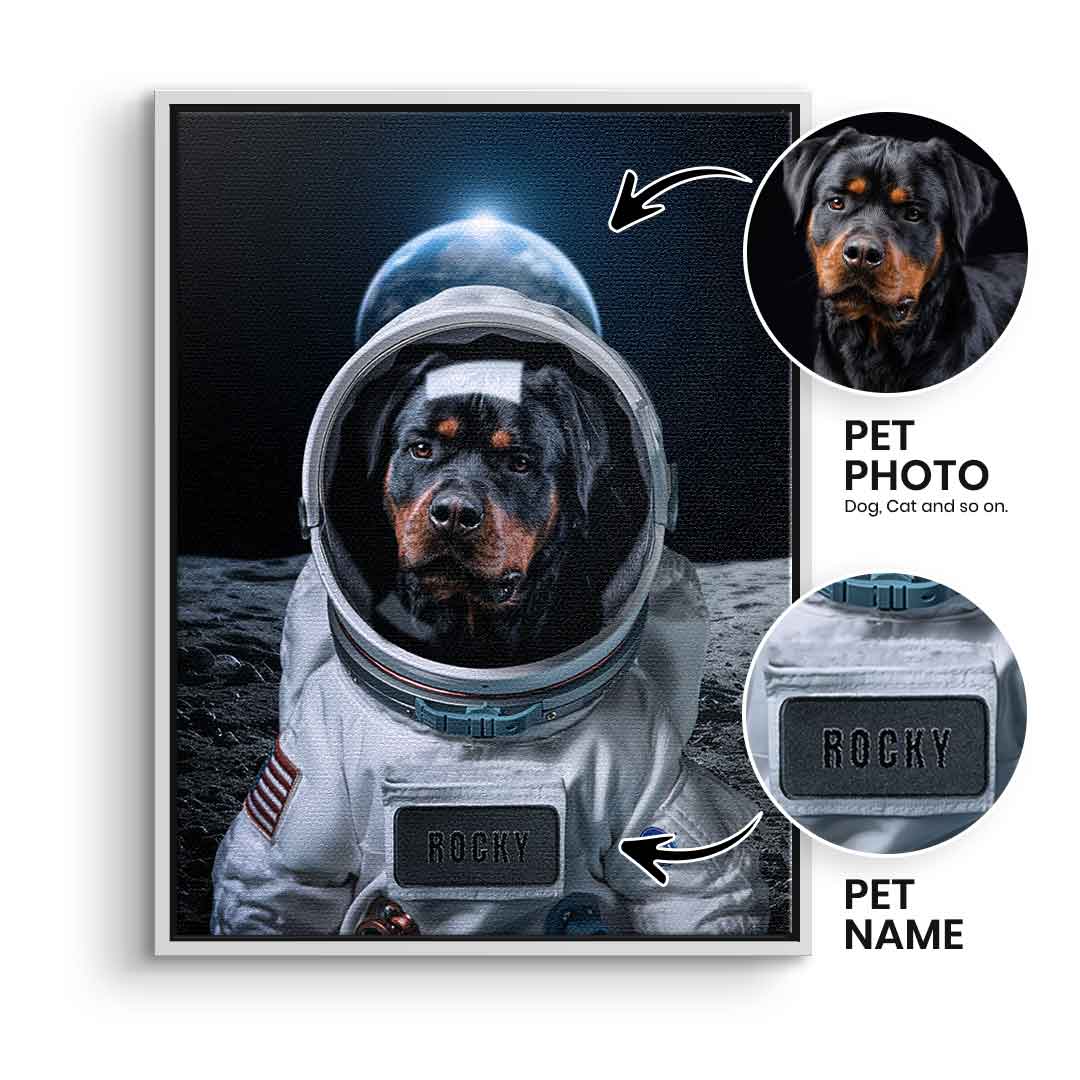 Astronaut Haustier Portrait Personalisierbar