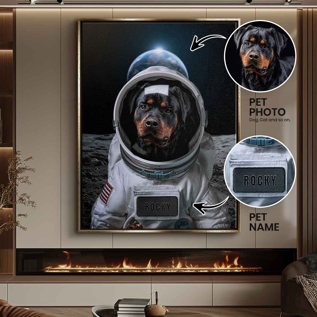 Astronaut Haustier Portrait Personalisierbar