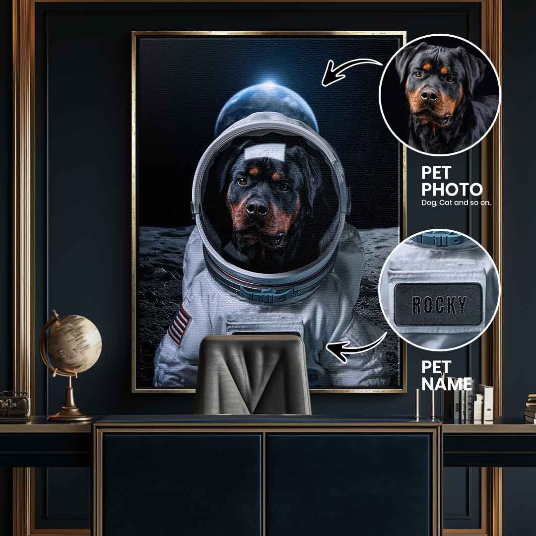 Astronaut Haustier Portrait Personalisierbar