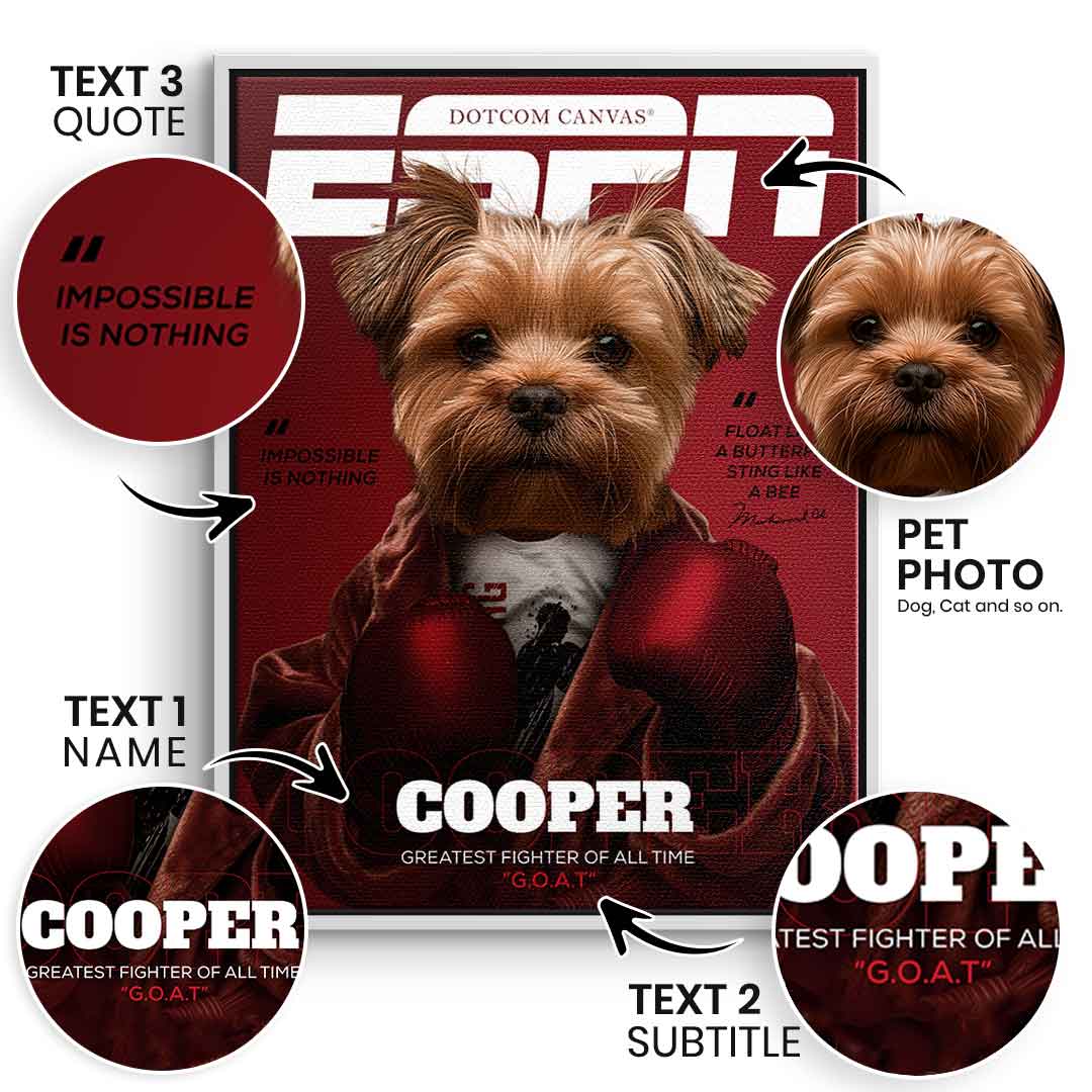 Magazine ESPN pet portrait can be personalized