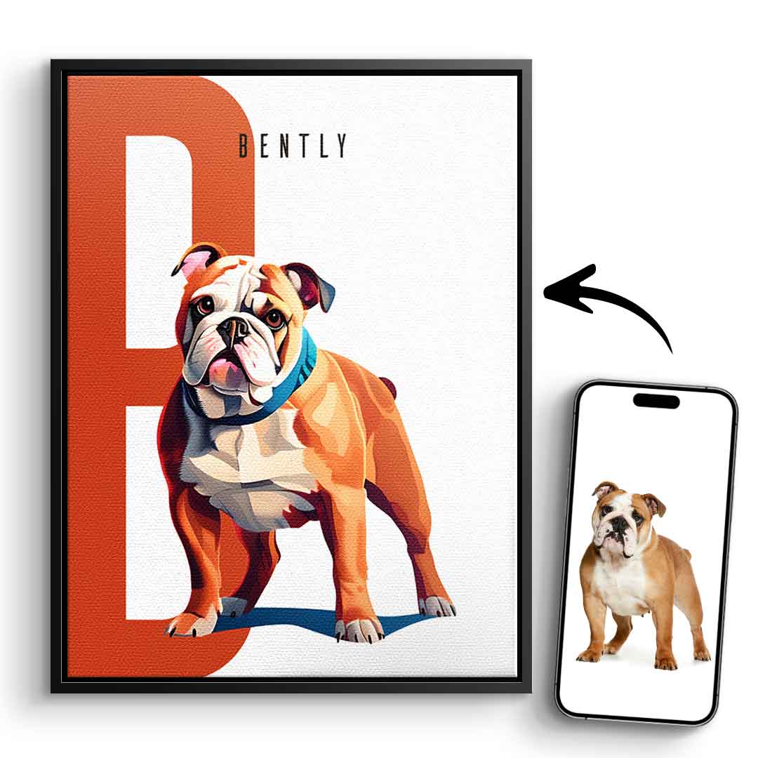 "Geometrischer Stil" Haustier Portrait - Personalisierbar