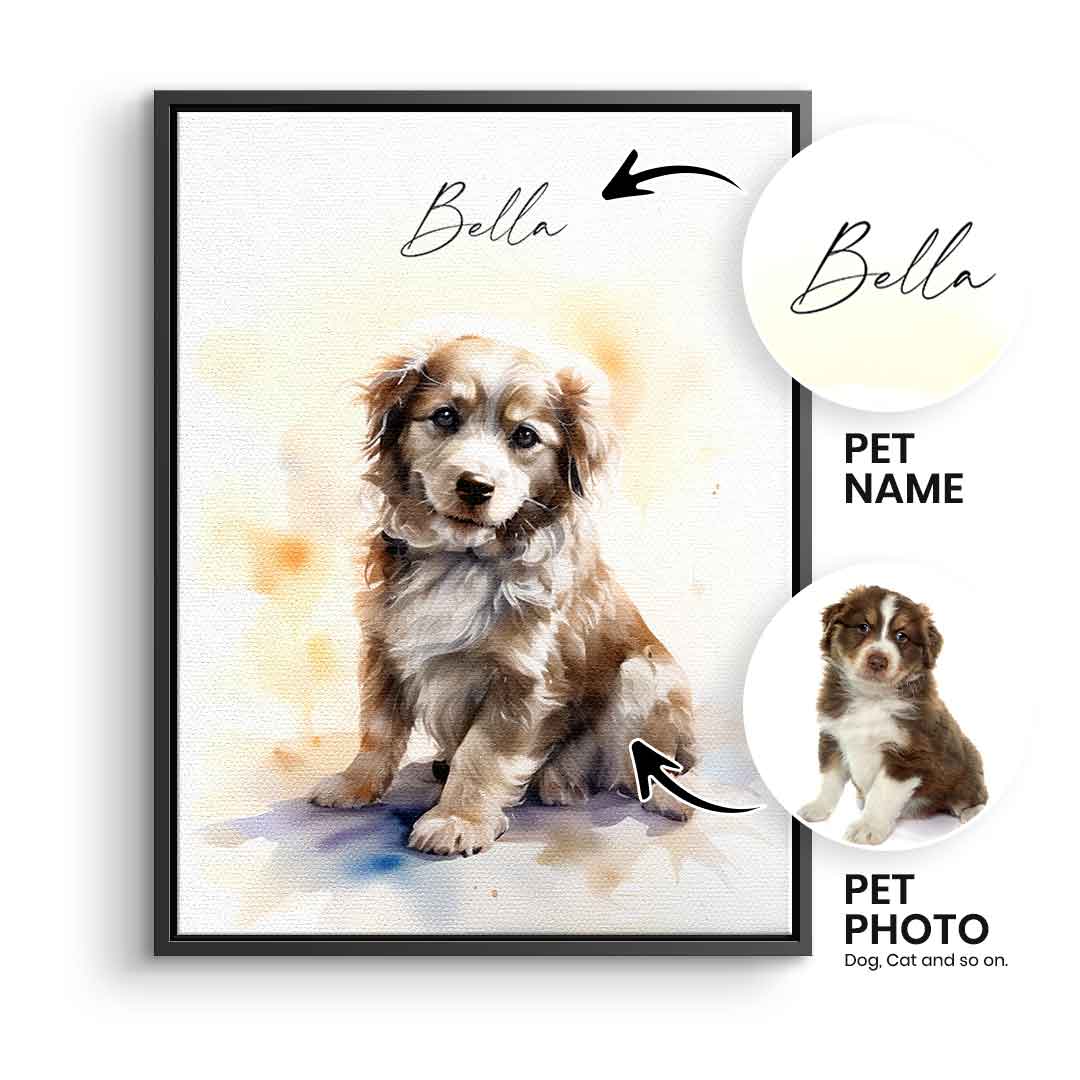Wasserfarben Haustier Portrait Personalisierbar