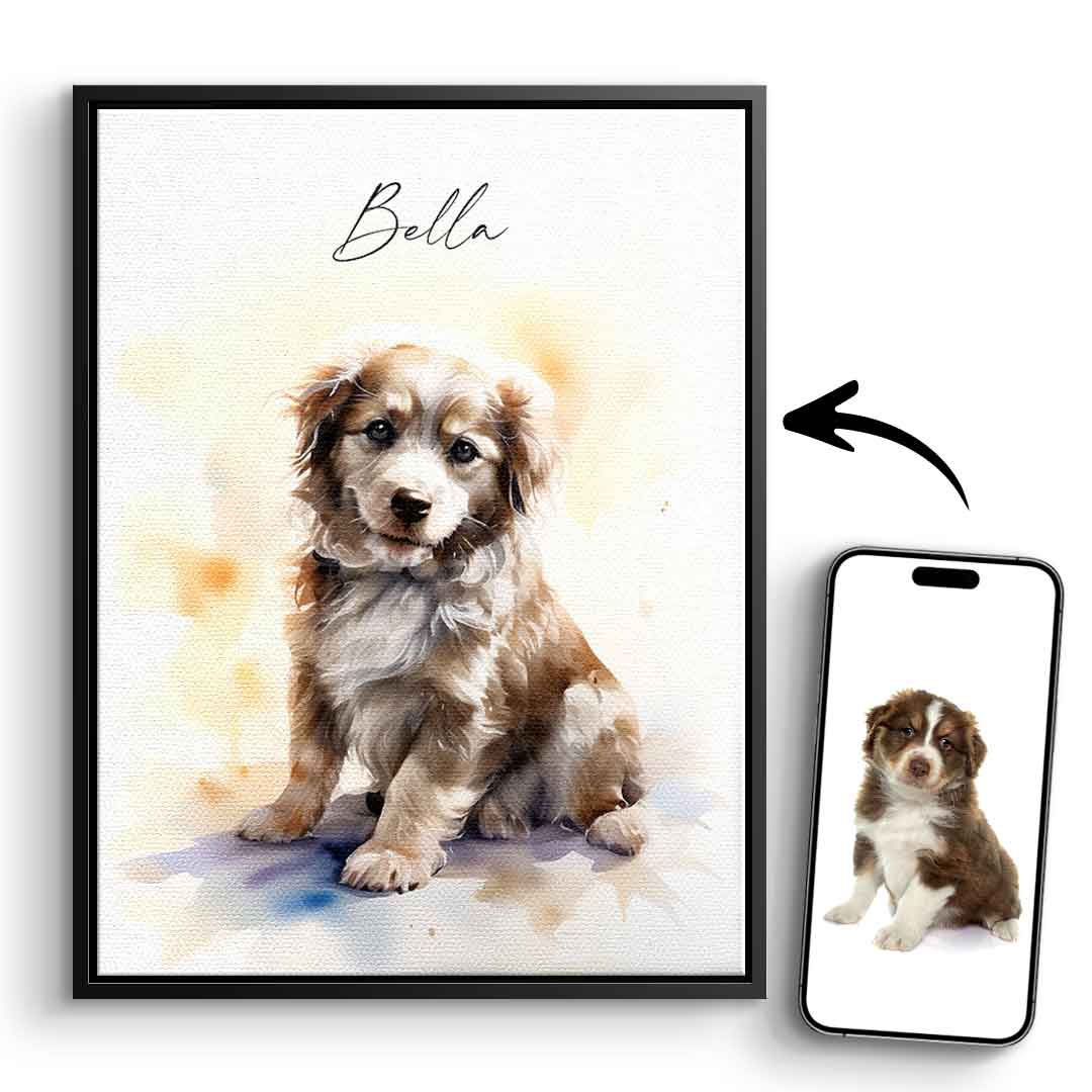 Wasserfarben Haustier Portrait Personalisierbar