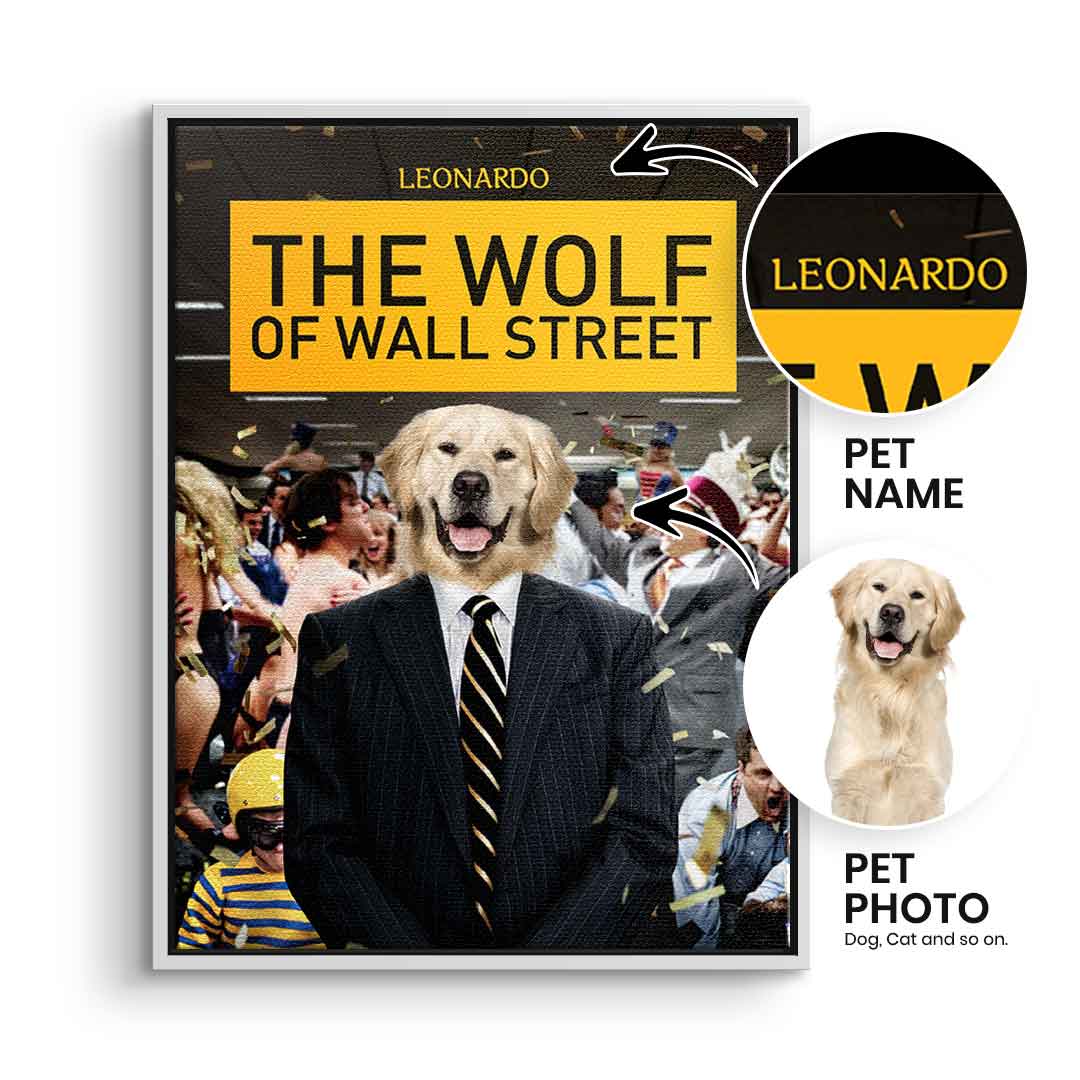 Wolf of Wall Street Pet Portrait - Customizable