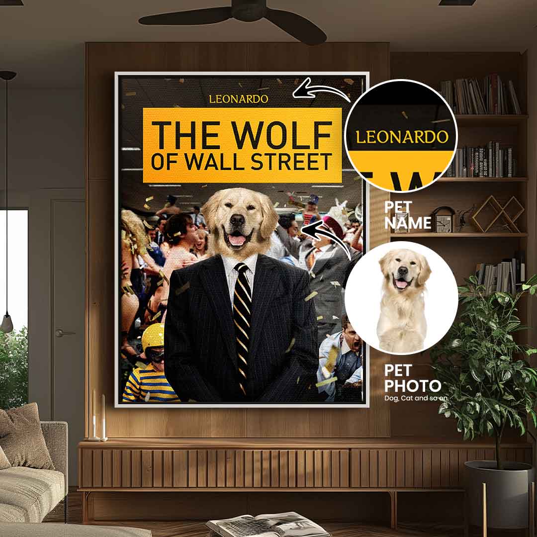 Wolf of Wall Street Pet Portrait - Customizable