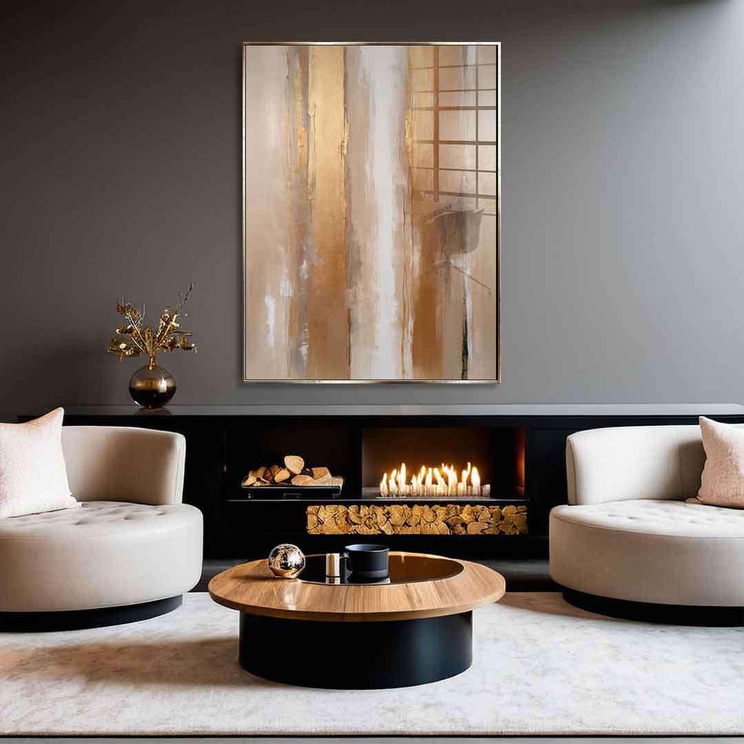 Stripes in Soft Neutrals - Acrylic Glass