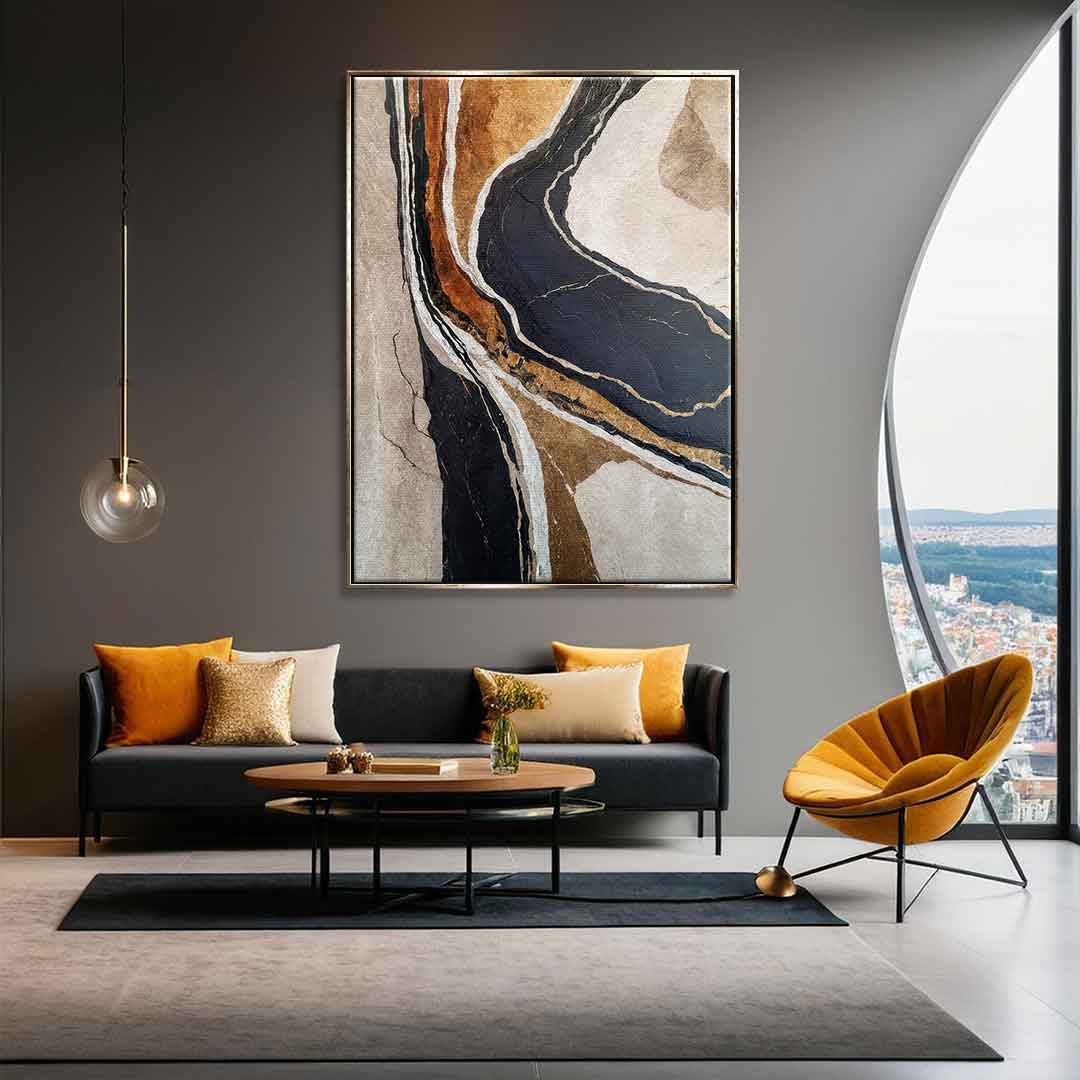 Textured Earth in Black and Gold