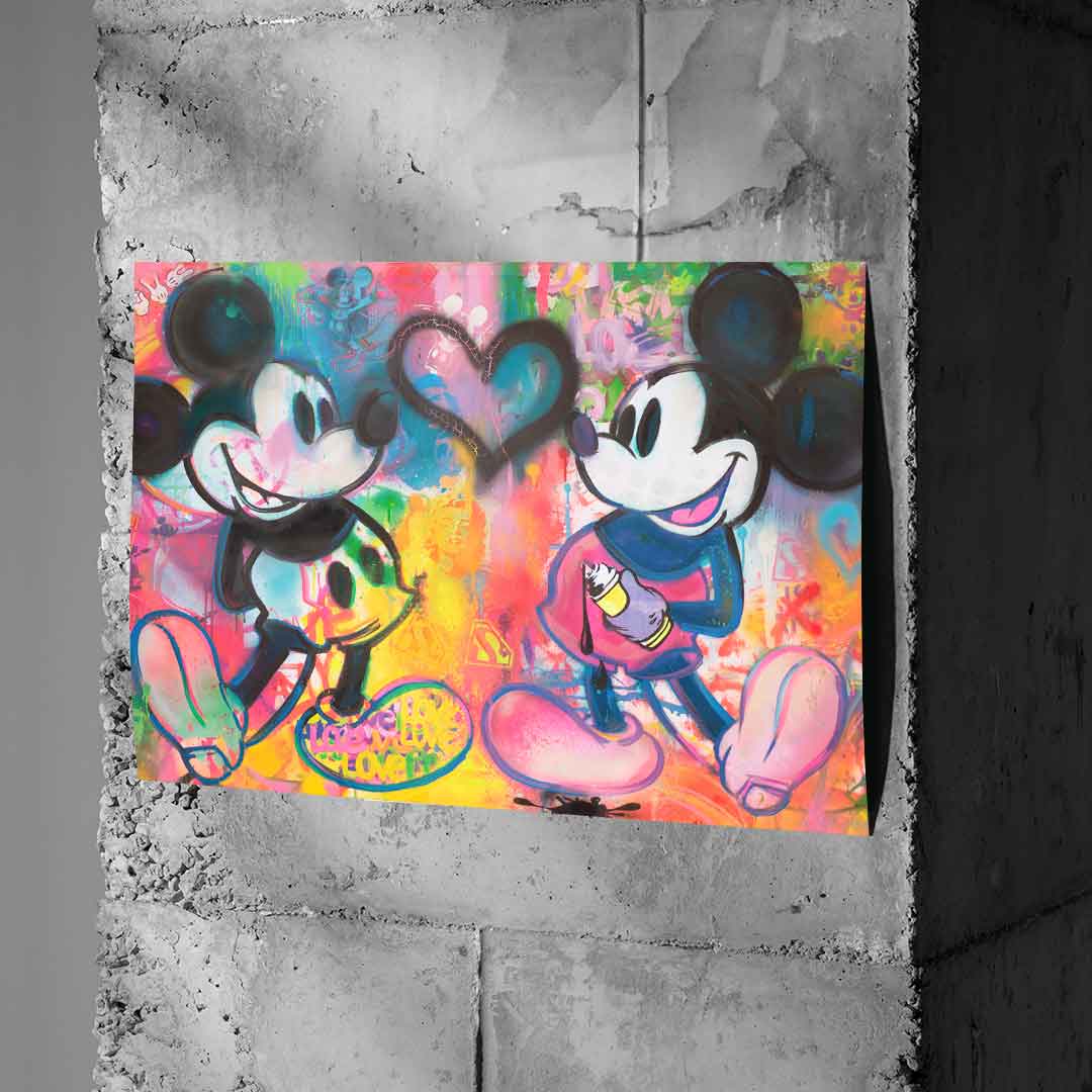 Mickey Sprayed Poster Beton Wall