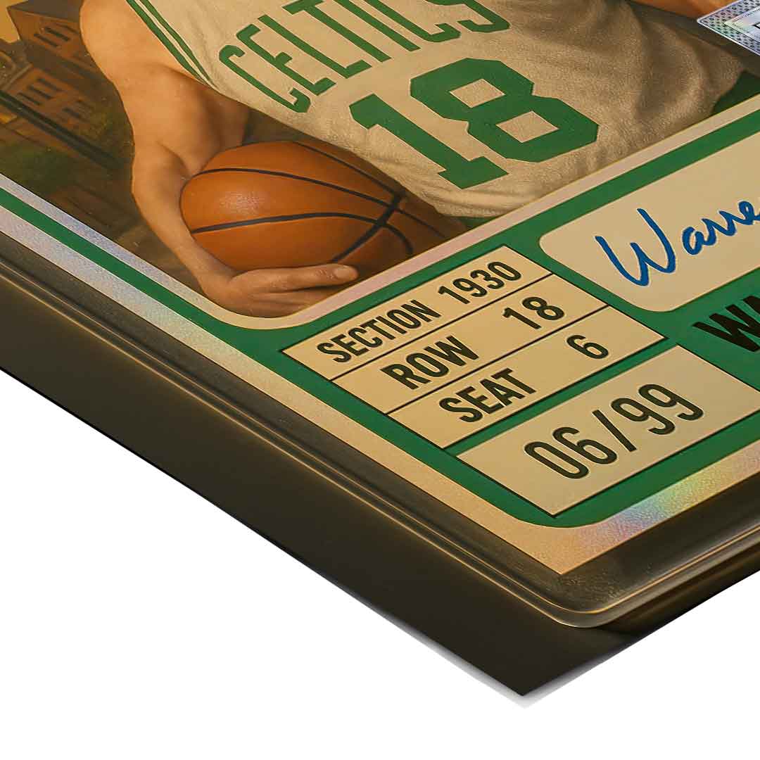 DOTCOMCANVAS Warren Buffett Basketball Card Poster - Corner-Detail-Vertical