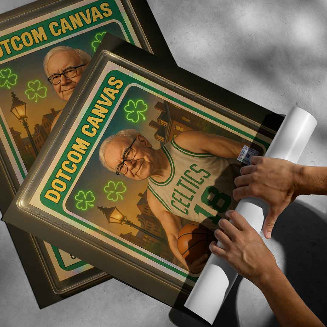 DOTCOMCANVAS Warren Buffett Basketball Card Poster - Roll-up-Poster-Vertical