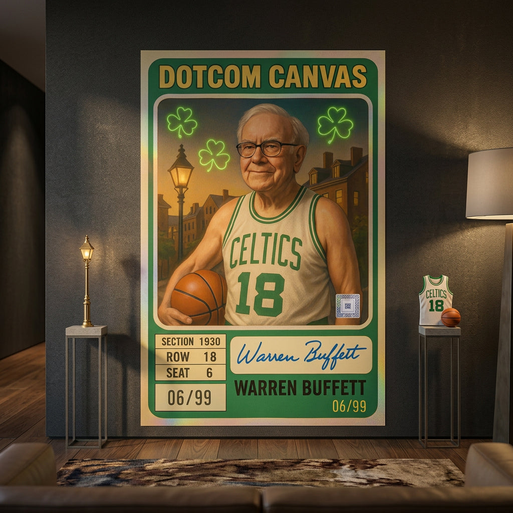 DOTCOMCANVAS Warren Buffett Basketball Card Poster - Room