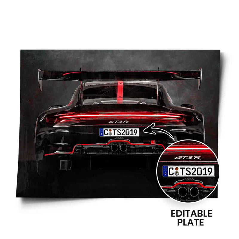 Porsche Backside - Poster - personalisierbar
