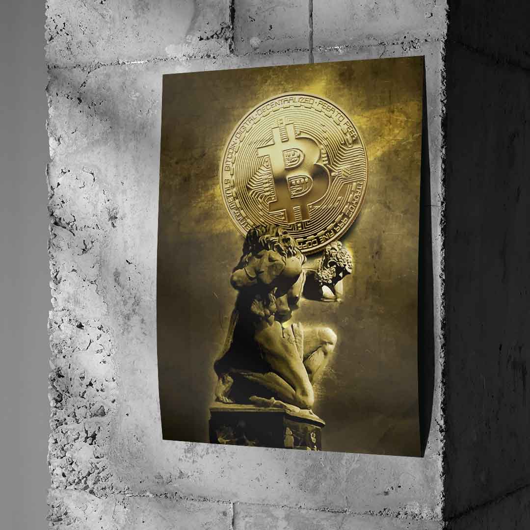 Bitcoin Statue - Poster