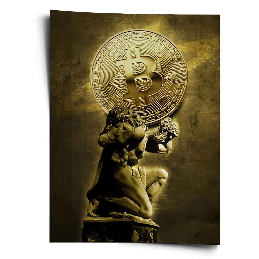 Bitcoin Statue - Poster