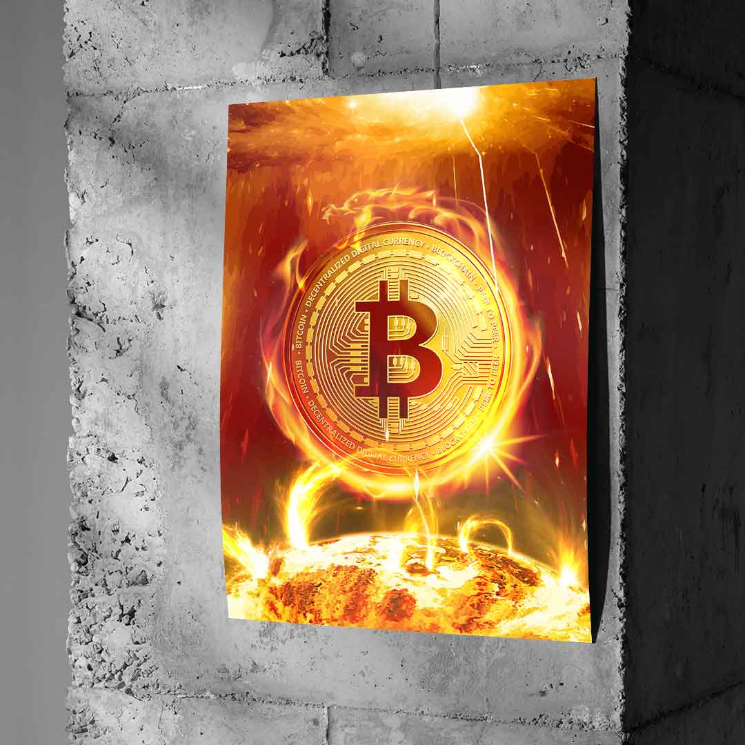 Bitcoin on Fire - Poster