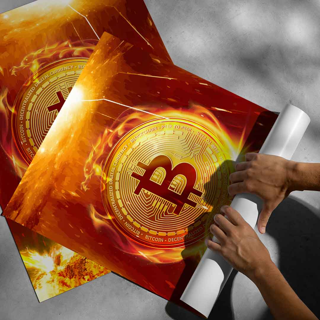 Bitcoin on Fire - Poster
