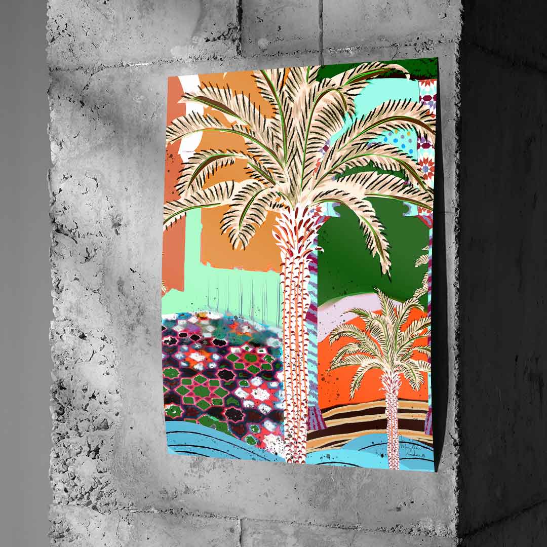 Colorful Palm Tree - poster