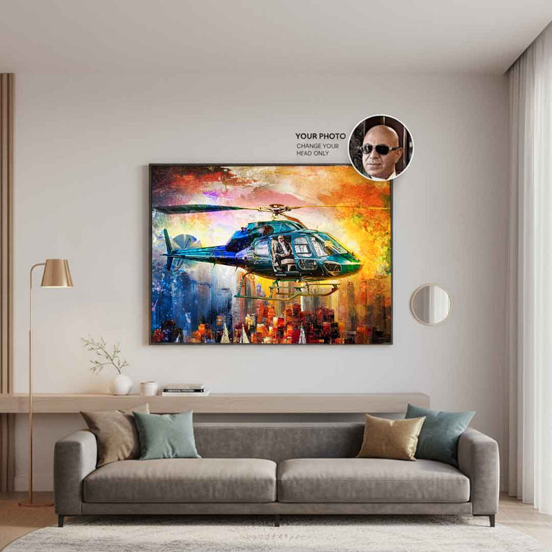 Helicopter Flight - Poster - personalisierbar
