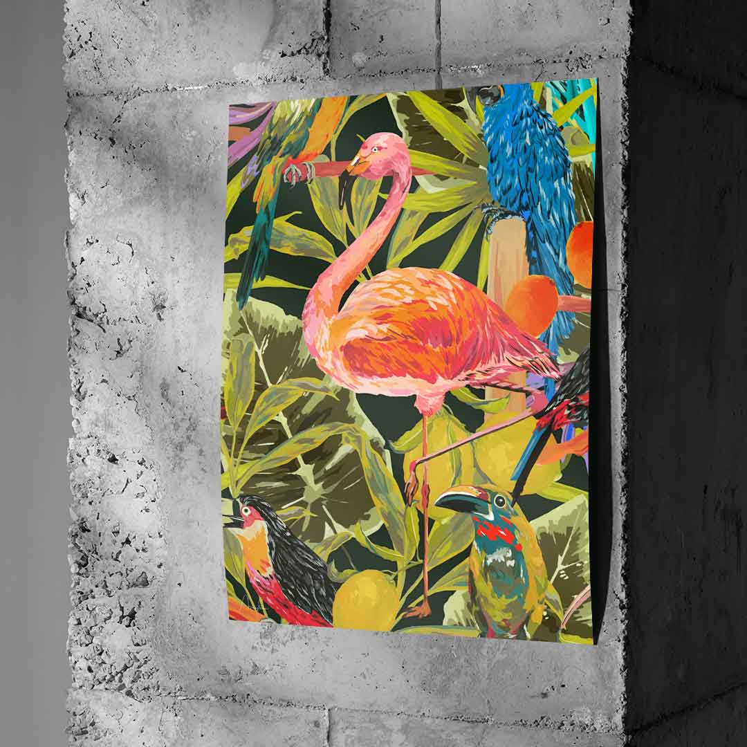 Jungle Flamingo - Poster