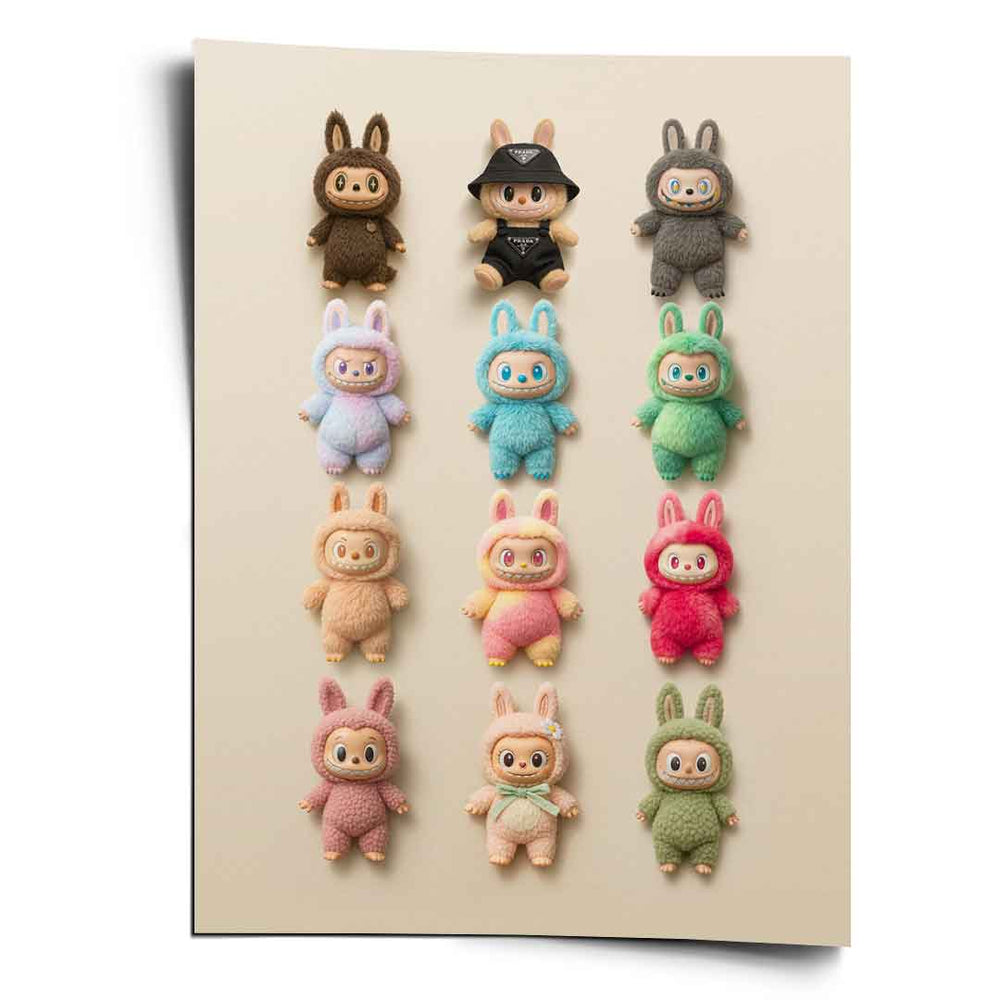 Flat Labubu Collection als Poster von DOTCOMCANVAS®