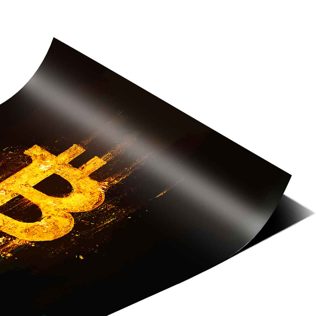 Glowing Bitcoin - Poster