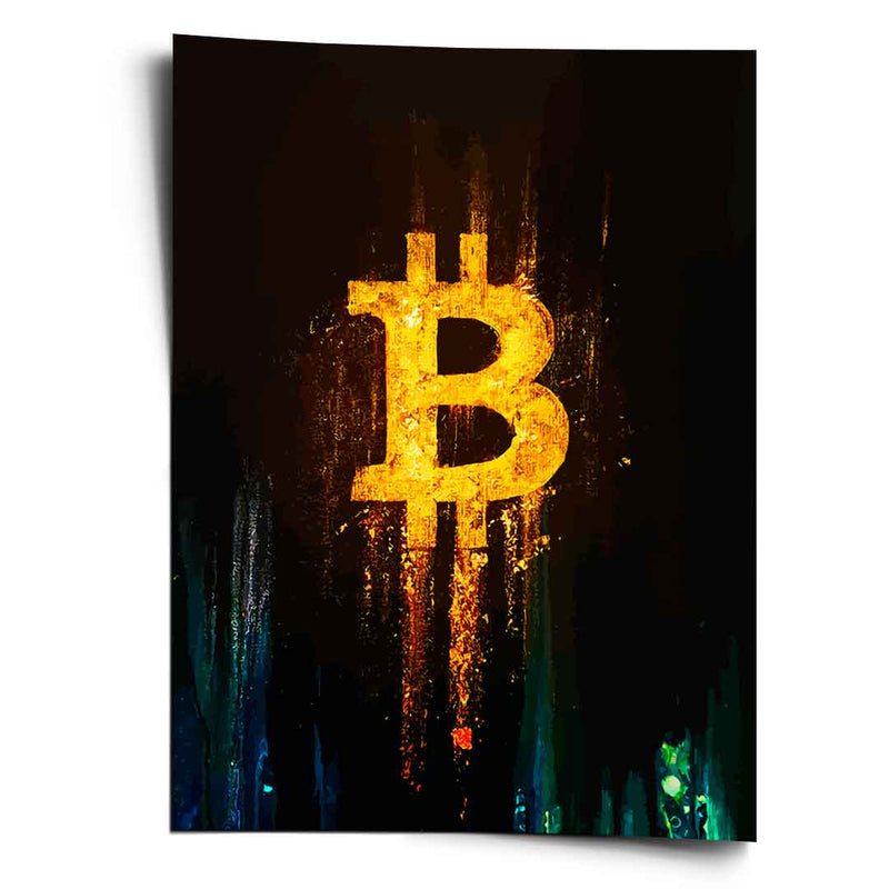 Glowing Bitcoin - Poster