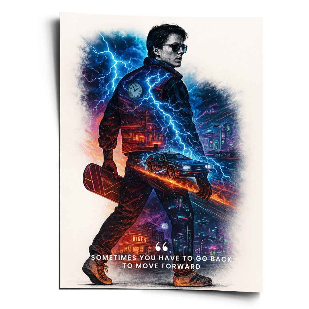 Poster Go Back to Move Forward Kunstdruck Wandbild – DOTCOMCANVAS®