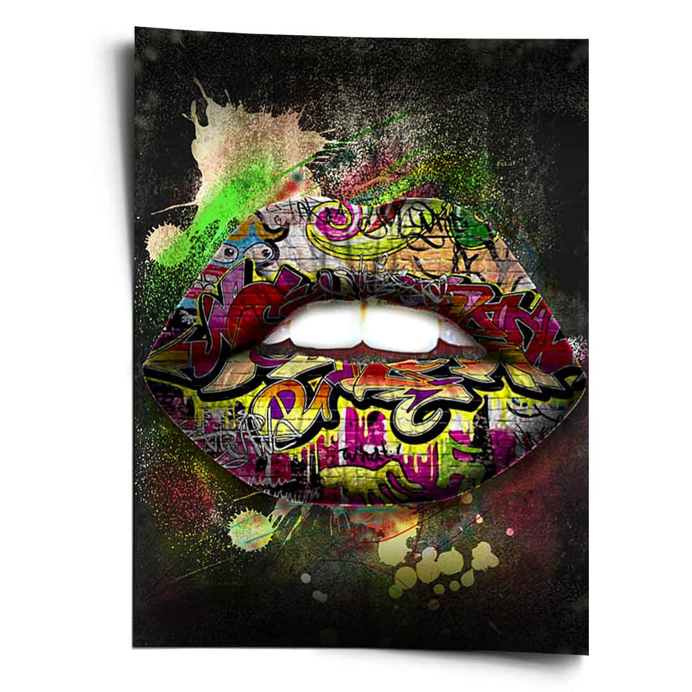 Grafitti Lips als Poster von DOTCOMCANVAS®