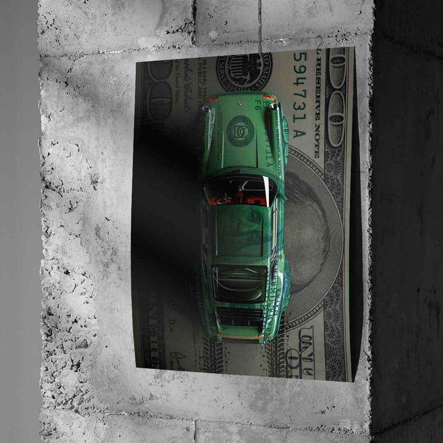 Green Dollar Car – Plakat