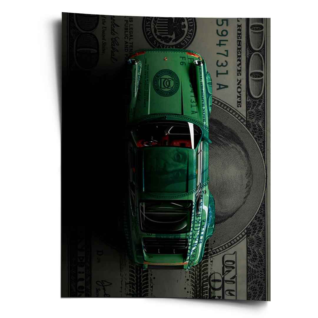 Green Dollar Car - Poster