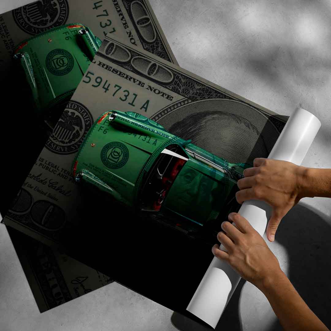 Green Dollar Car - Poster