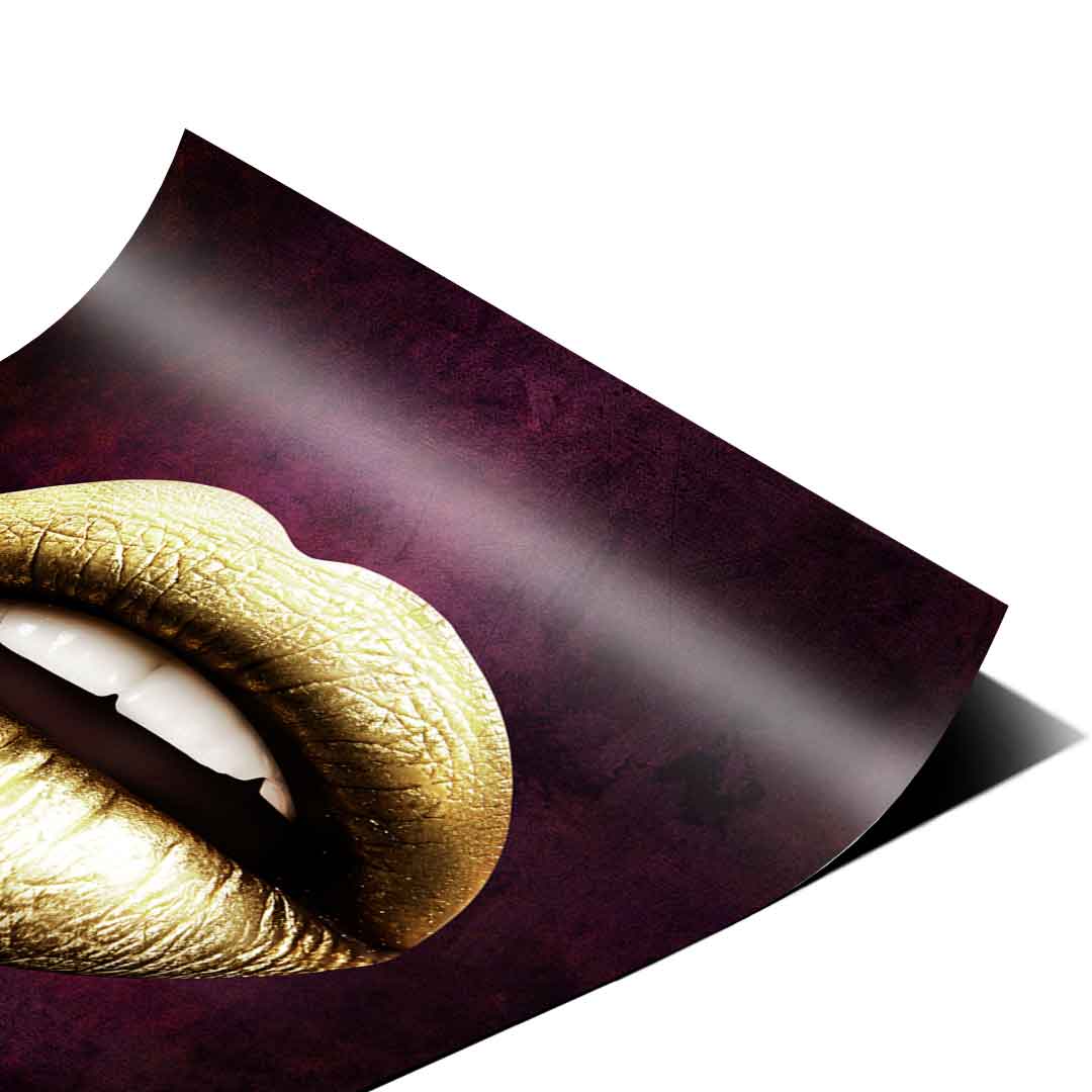 Lips X Red &amp; Gold - Poster