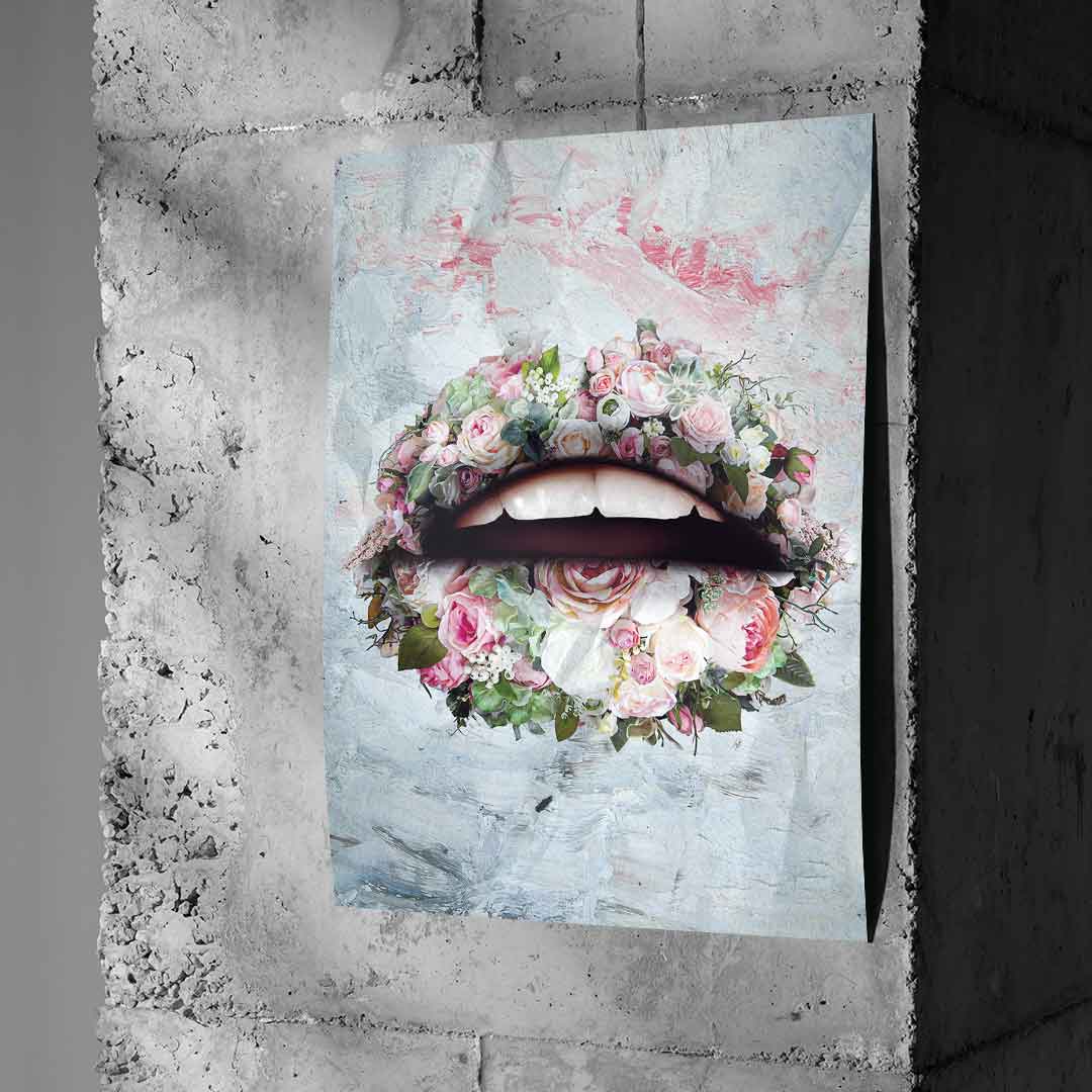 Lips & Flowers - poster