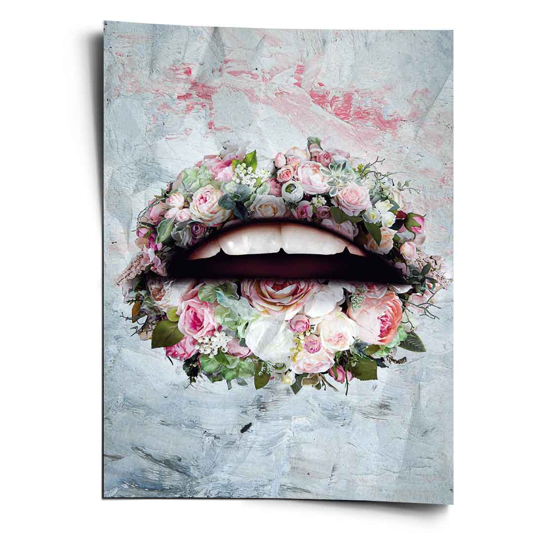 Lips & Flowers - poster