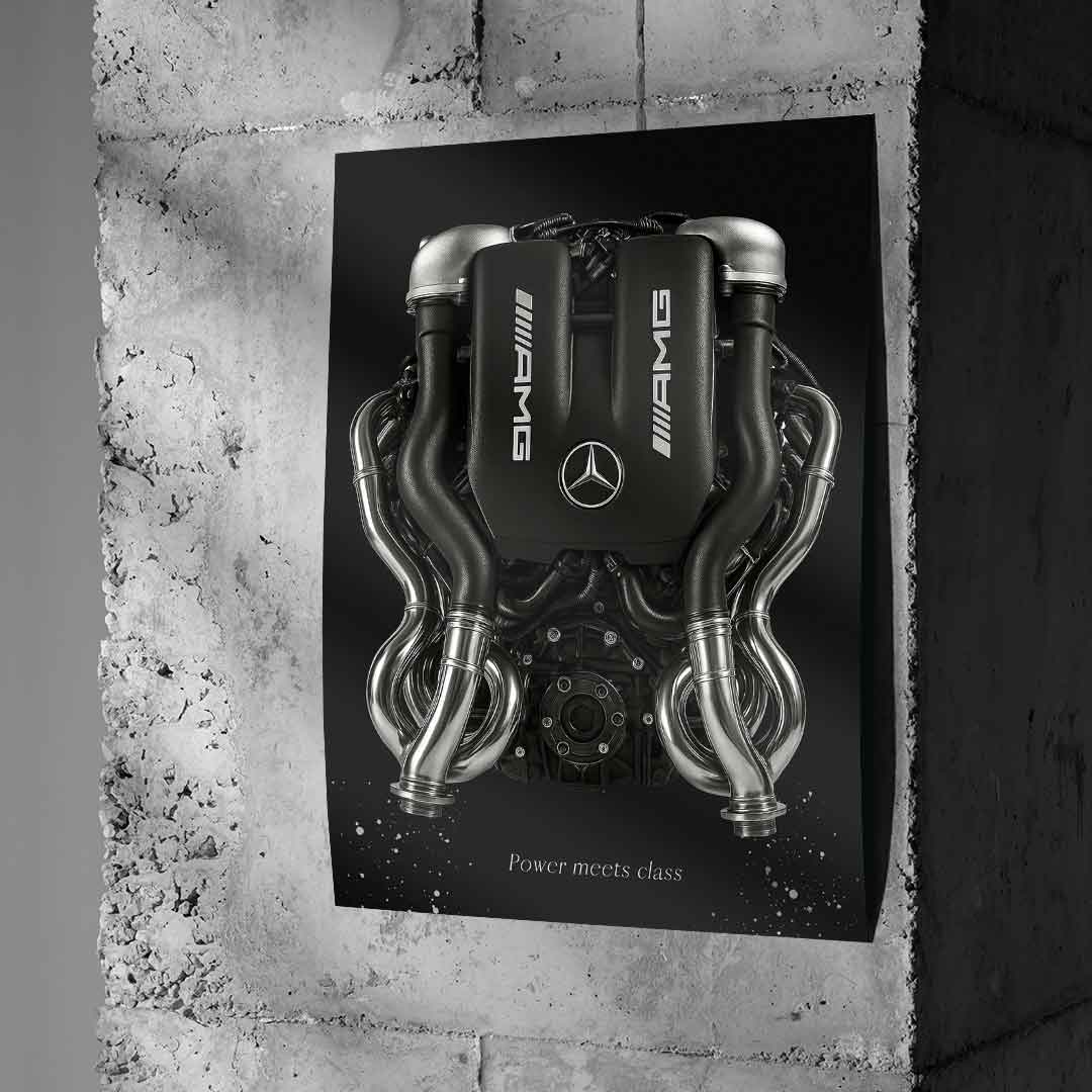 Mercedes V8 Engine - Poster