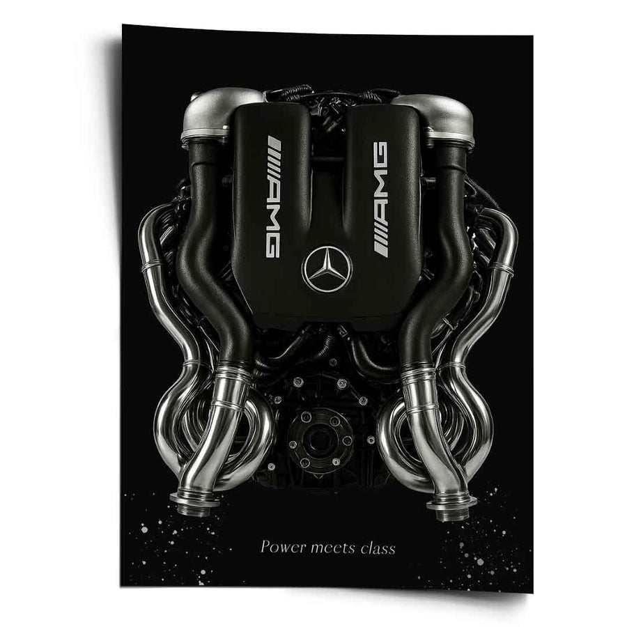 Mercedes V8 Engine - Poster – Vorderseite