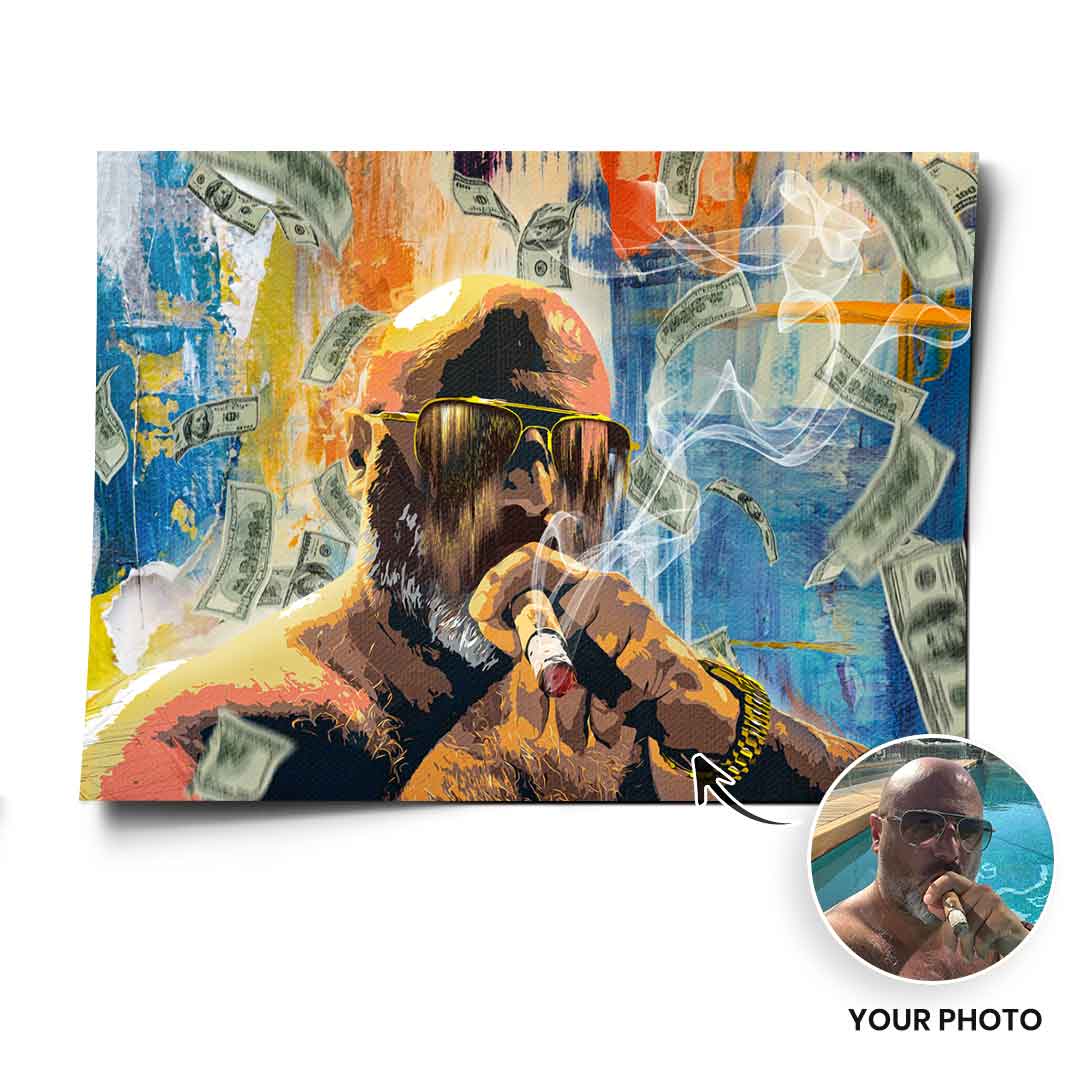 Money Rain Portrait - Poster - customizable