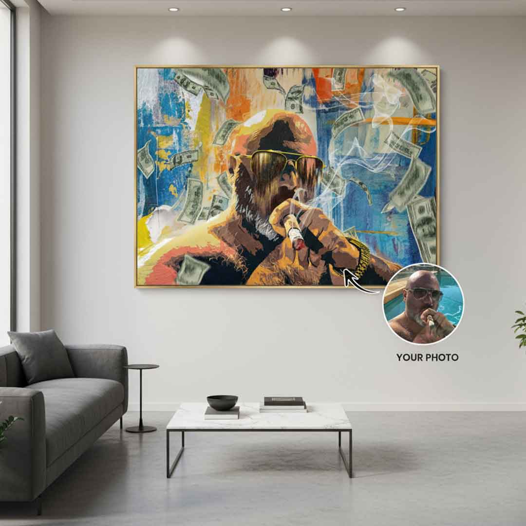 Money Rain Portrait - Poster - customizable