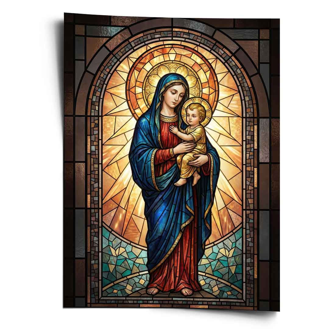 Poster Mother of Grace Window Religion Wandbild Kunstdruck – DOTCOMCANVAS®