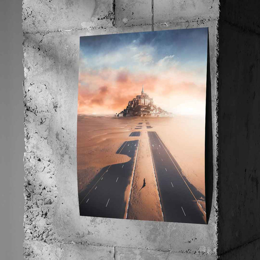 Path in Desert - Poster