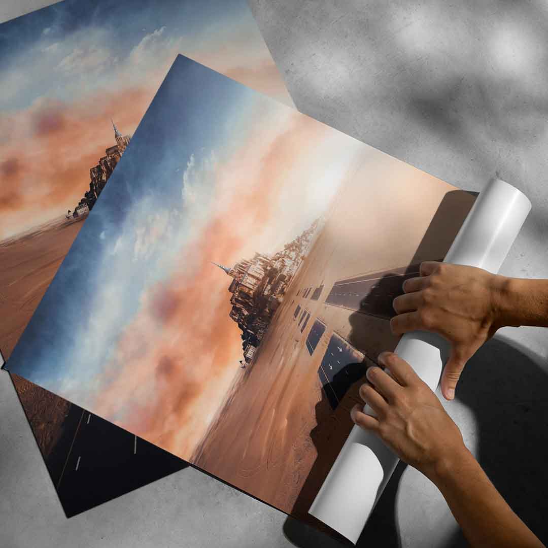 Path in Desert - Poster