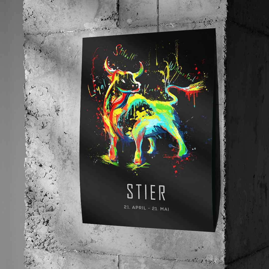 Tier sign bull - poster