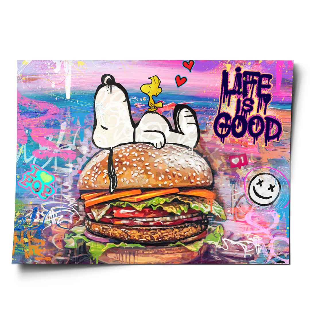 Poster Snoopy Life Pop Art Comic Mural Art Print DOTCOMCANVAS poster-snoopy-life-pop-art-comic-mural-art-print-dotcomcanvas
