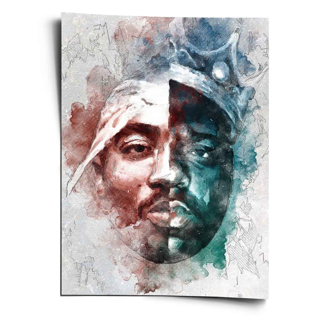 Poster Tupac B.I.G. Portrait 2pac Wandbild Kunstdruck – DOTCOMCANVAS®