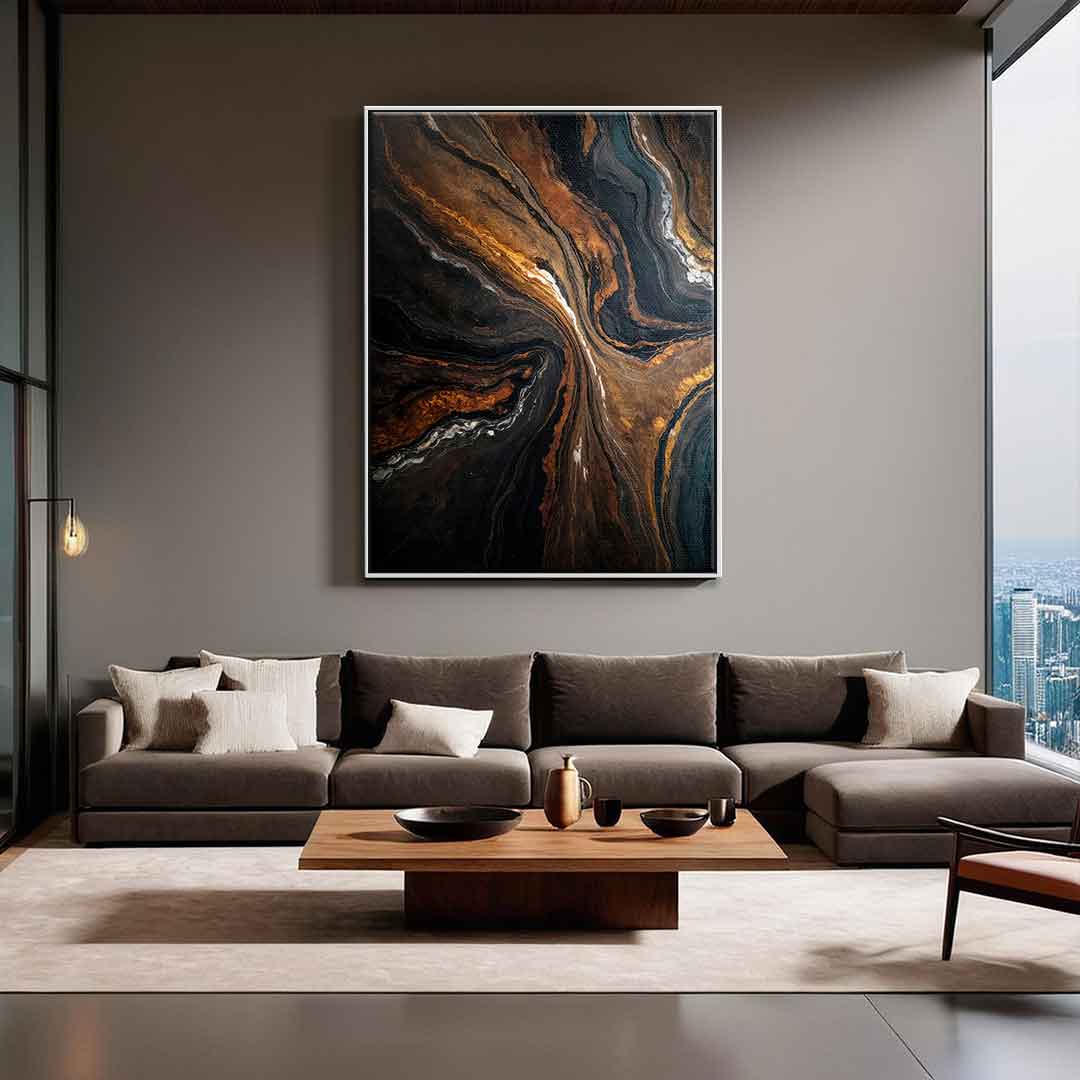 Golden Tones In Dark Stone