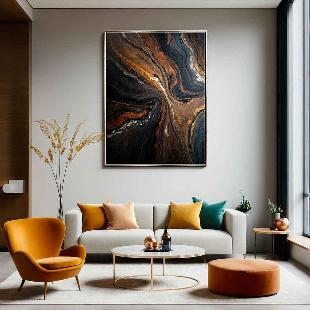 Golden Tones in Dark Stone