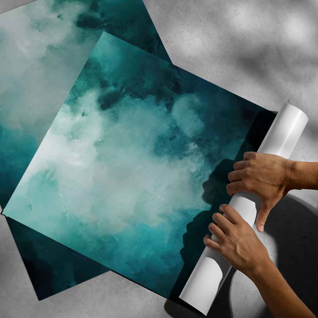 Misty Teal Abyss - Poster