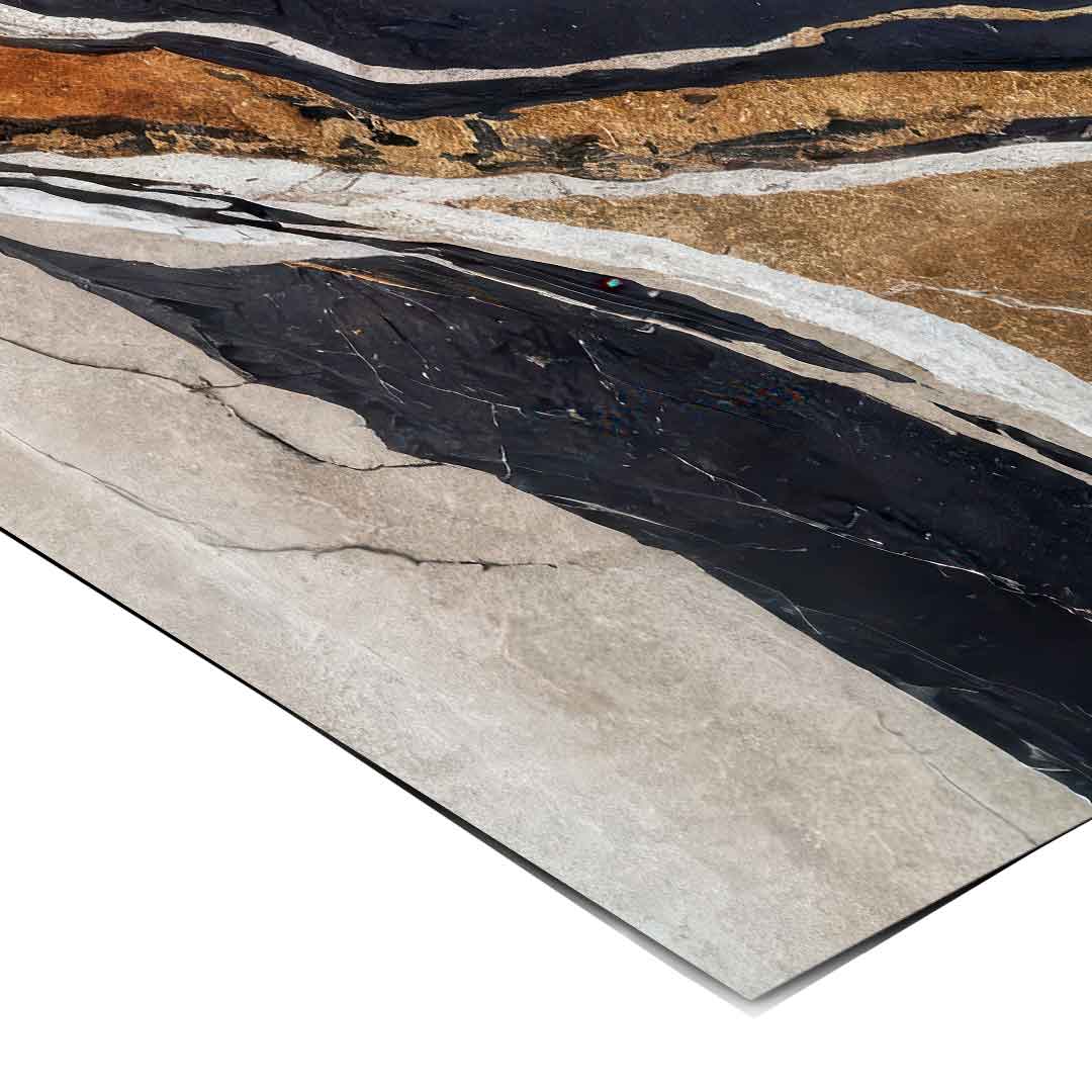 Textured Earth in Black and Gold - Poster