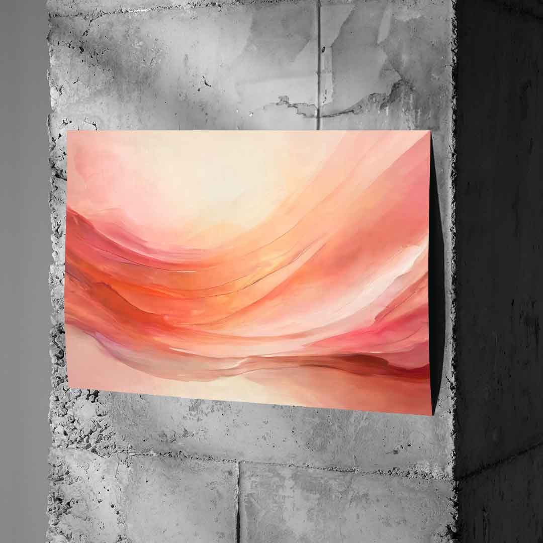 Waves of Peach and Pink - Poster