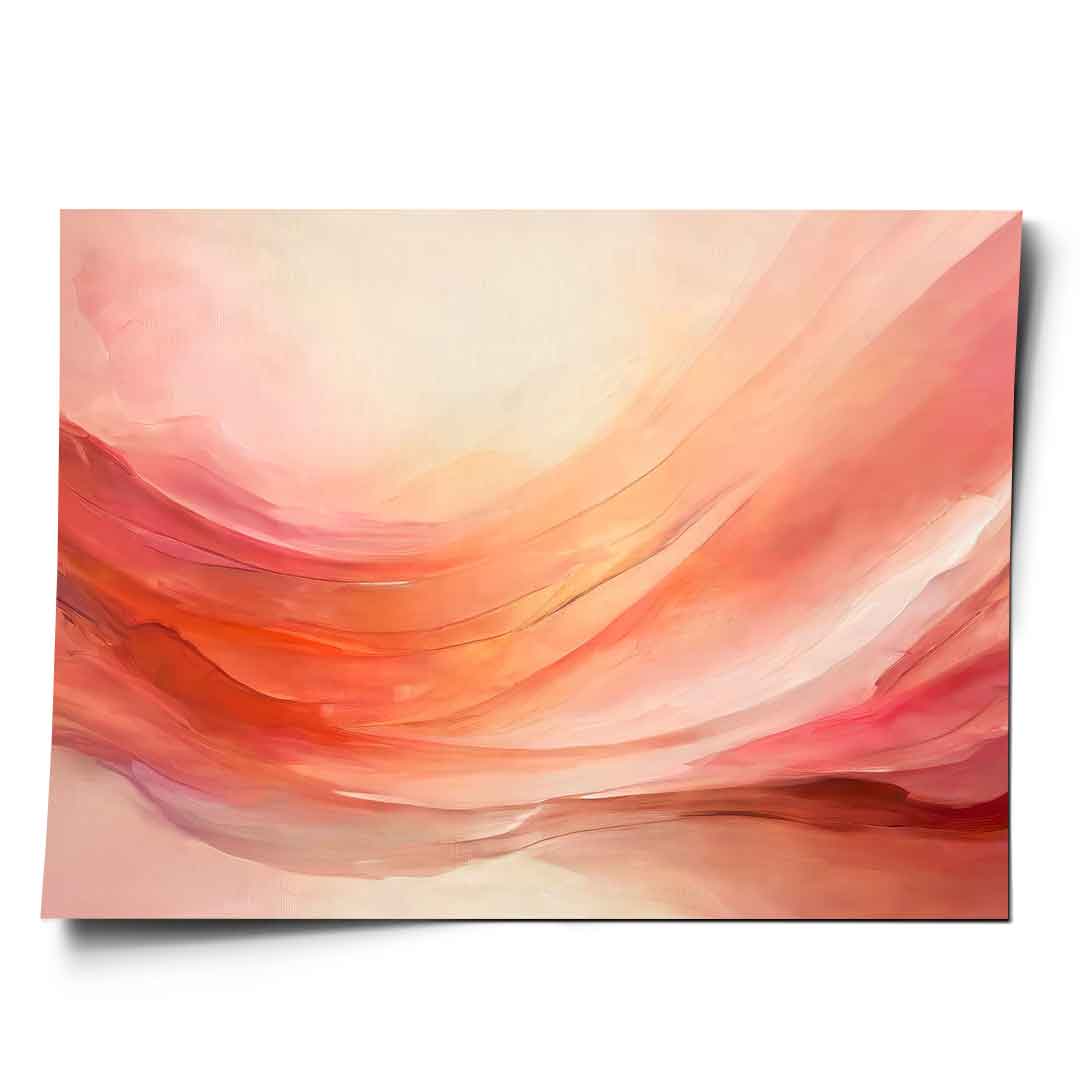 Waves of Peach and Pink - Poster